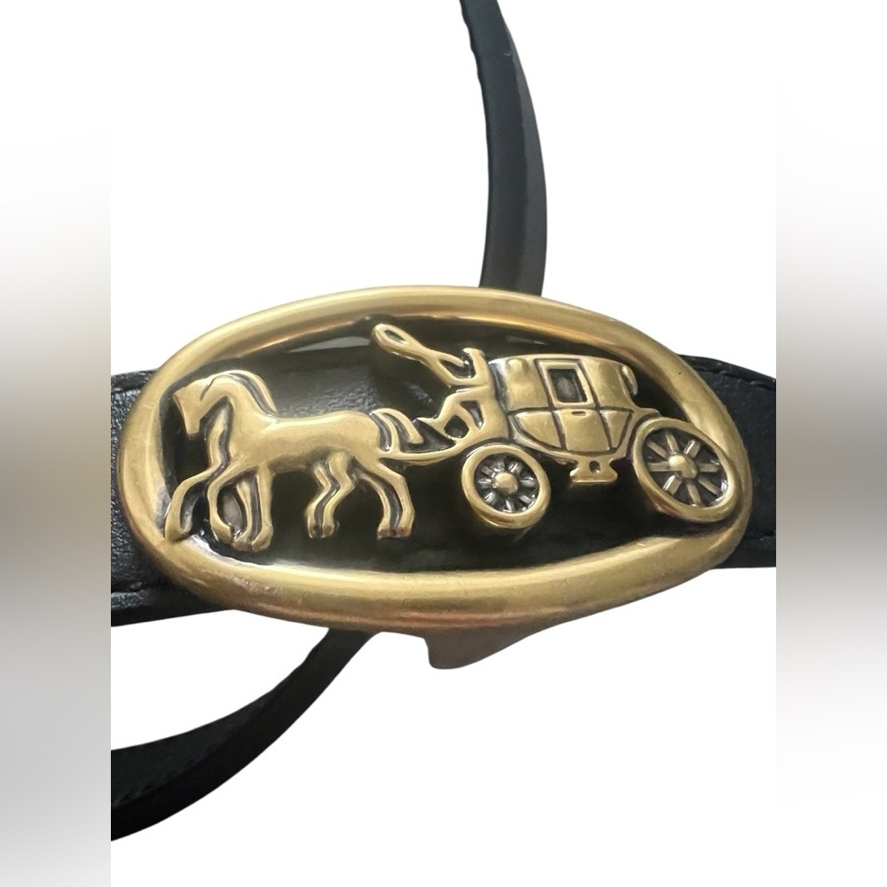 COACH Horse and Carriage Buckle Belt Black size M - Picture 4 of 11